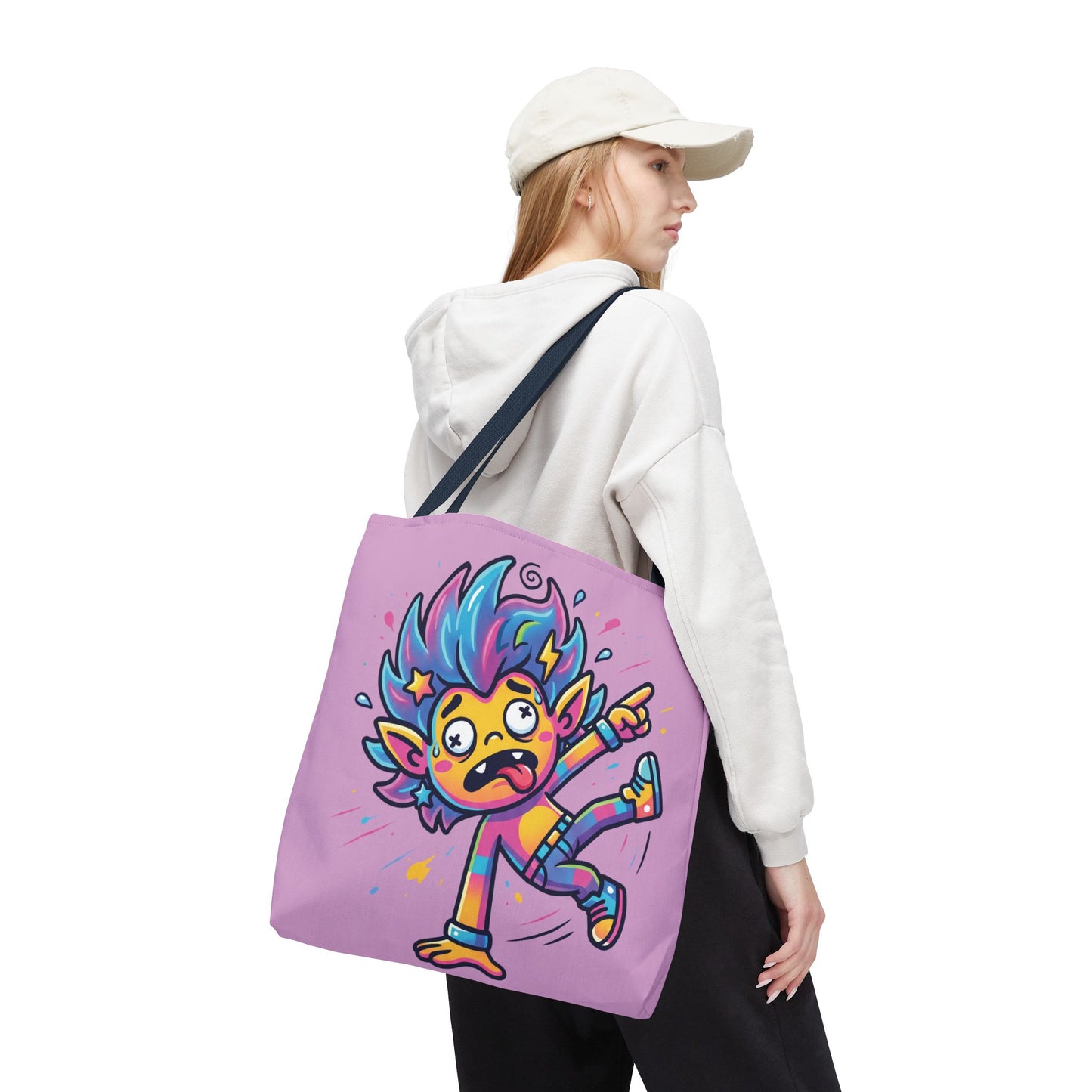 Lightning Pink Tote Bag — Cute Rainbow Cartoon Character AOP Tote