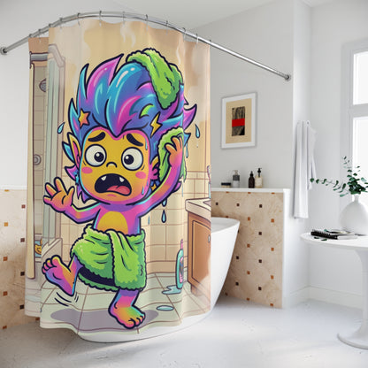 Shower Curtain — Colorful Cartoon Shower Funny Bathroom Decor