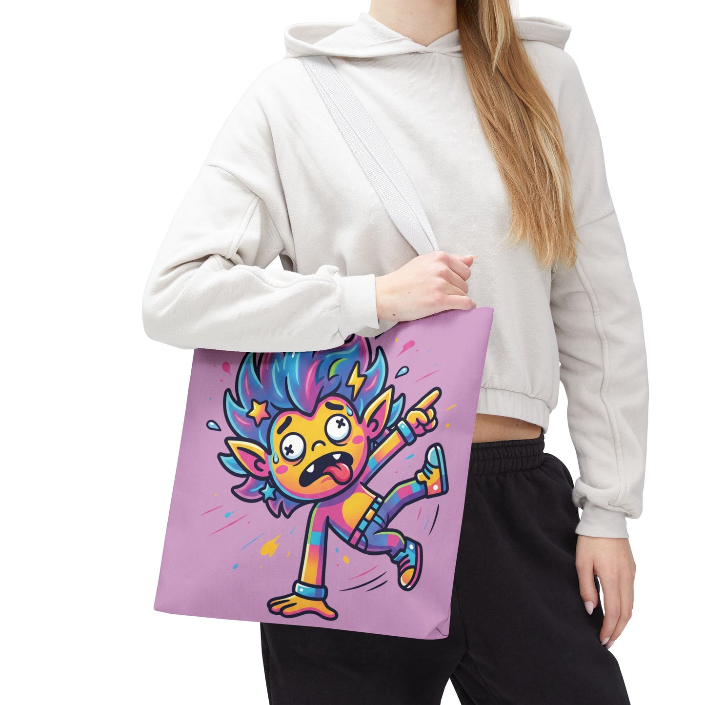 Lightning Pink Tote Bag — Cute Rainbow Cartoon Character AOP Tote