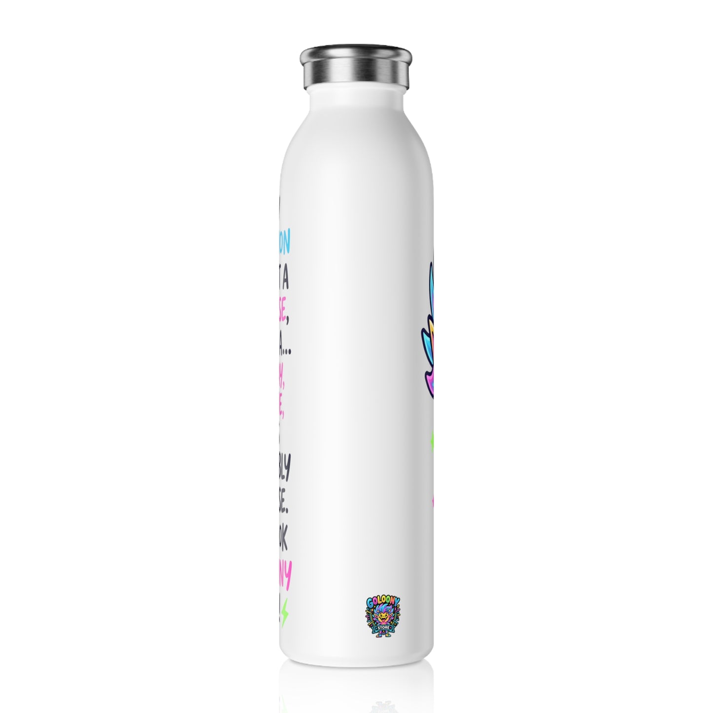 Slim Water Bottle — Colorful Punk Illustration Stainless Steel Bottle