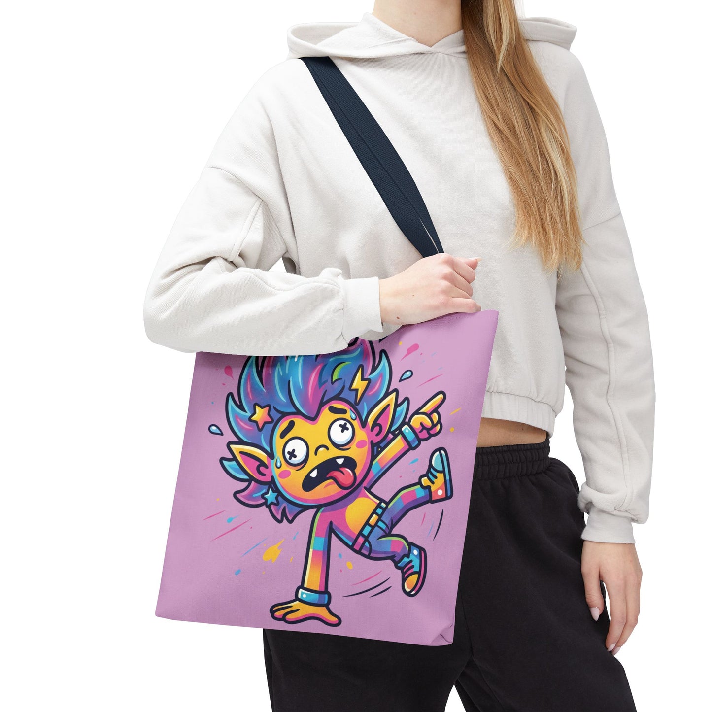 Lightning Pink Tote Bag — Cute Rainbow Cartoon Character AOP Tote