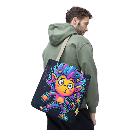 Neon Electric Tote Bag - Colorful Cartoon AOP Shoulder Bag