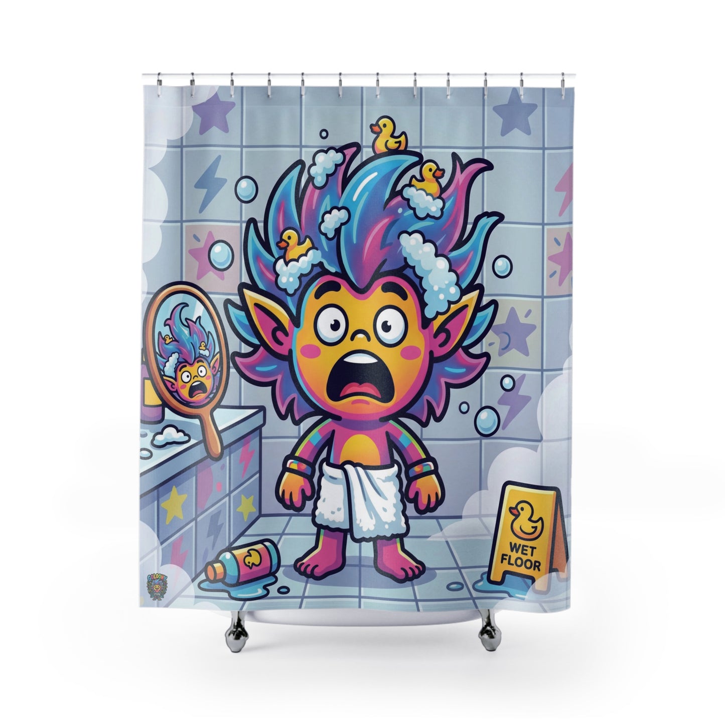 Colorful Shower Curtain – Funny Bath Time Design