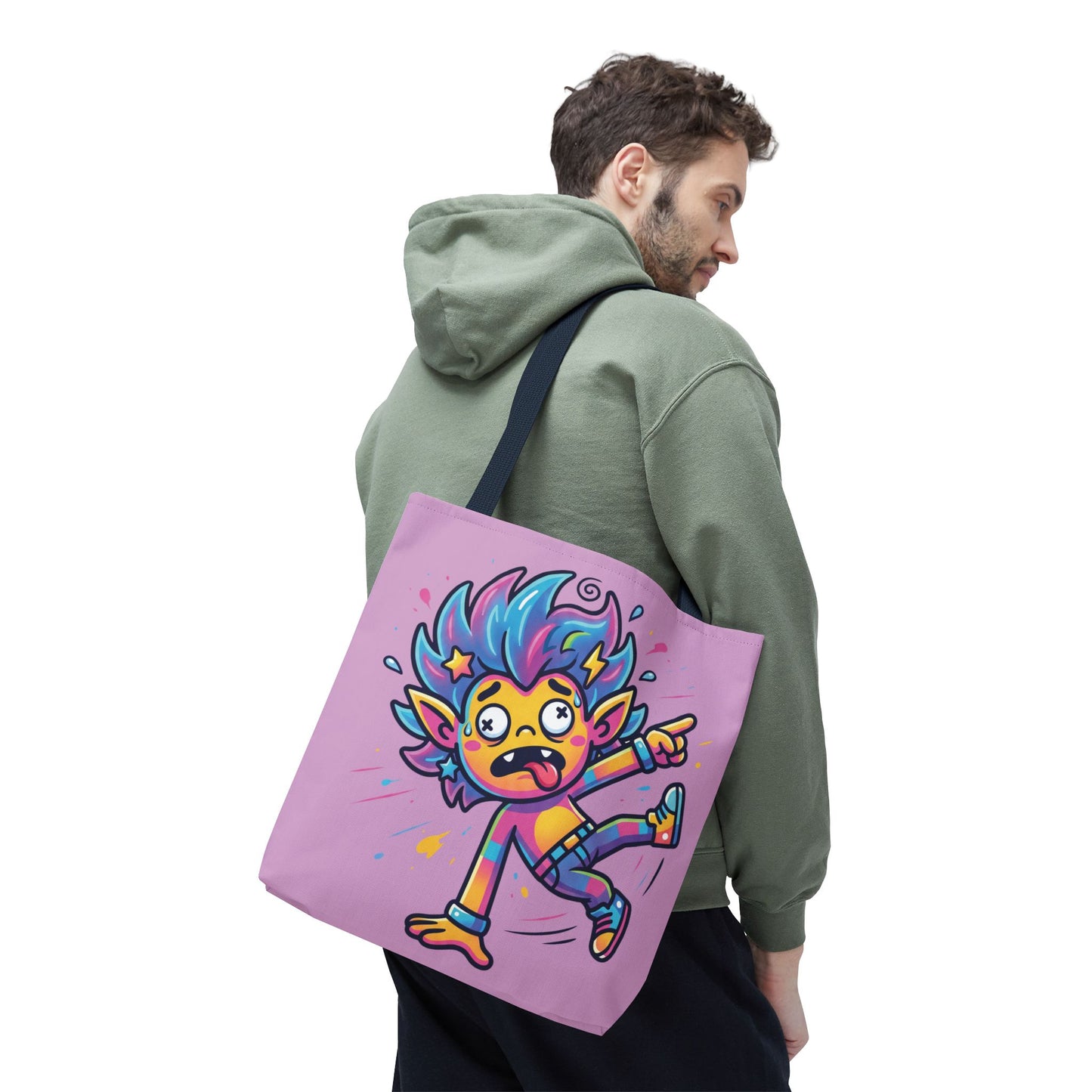 Lightning Pink Tote Bag — Cute Rainbow Cartoon Character AOP Tote