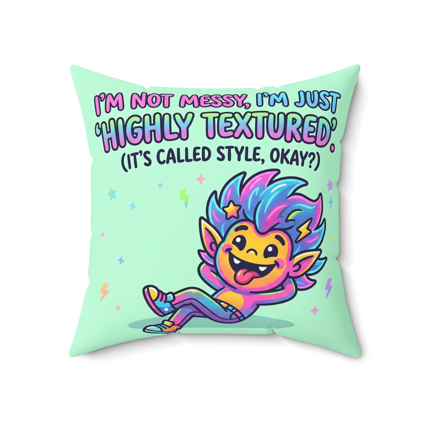 Highly Textured Decorative Pillow — Funny Accent Cushion