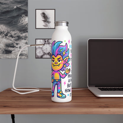 Slim Water Bottle — Colorful Punk Illustration Stainless Steel Bottle