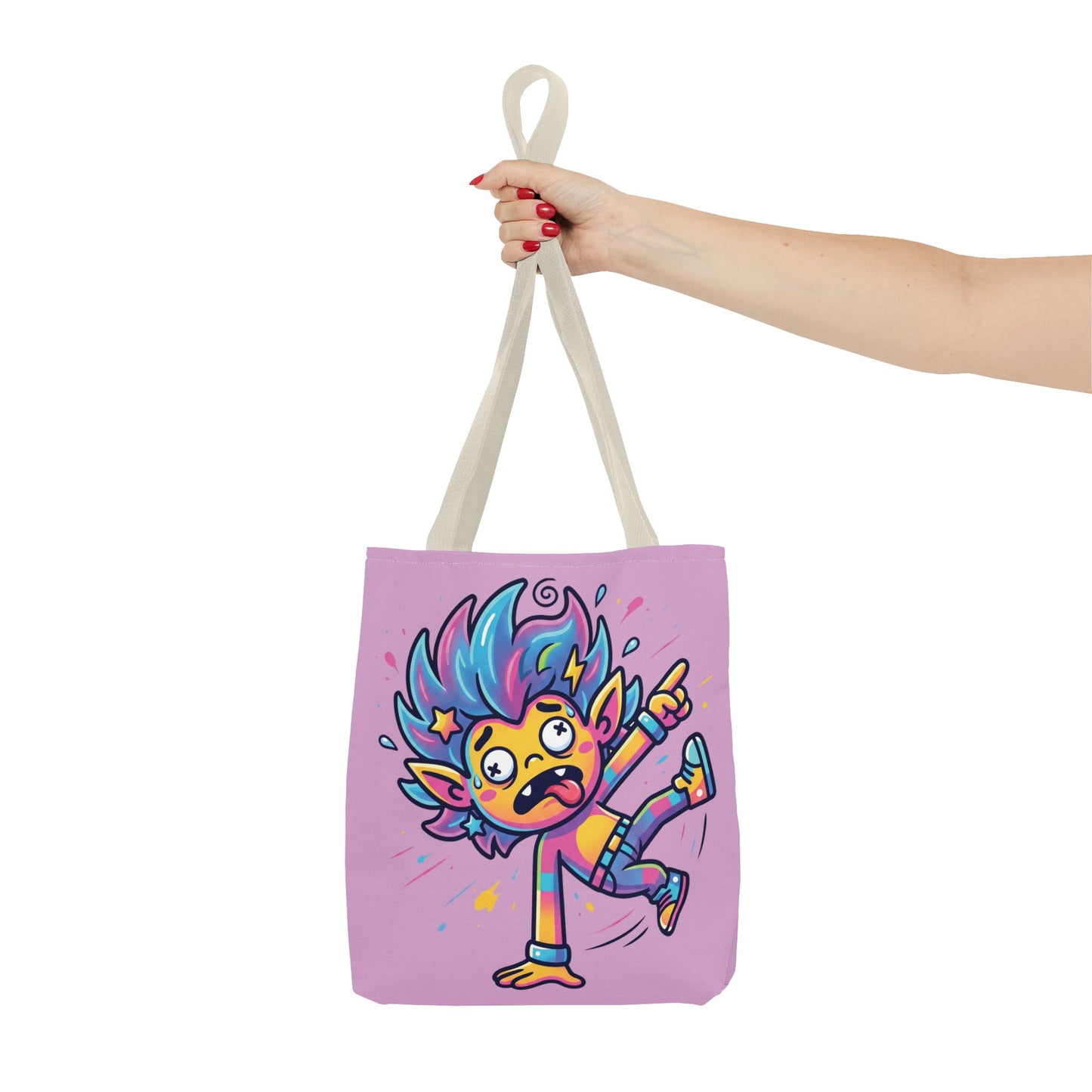 Lightning Pink Tote Bag — Cute Rainbow Cartoon Character AOP Tote