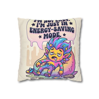 Energy-Saving Mode Decorative Pillow — Cute Tired Design