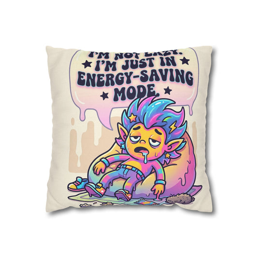 Energy-Saving Mode Decorative Pillow — Cute Tired Design