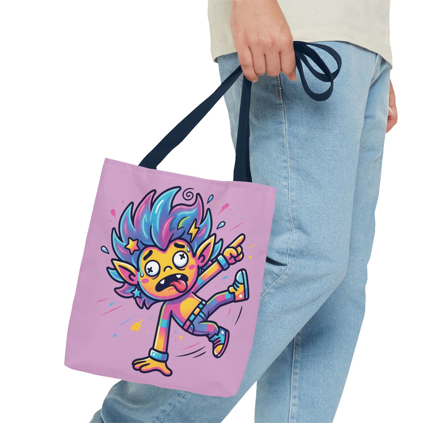 Lightning Pink Tote Bag — Cute Rainbow Cartoon Character AOP Tote
