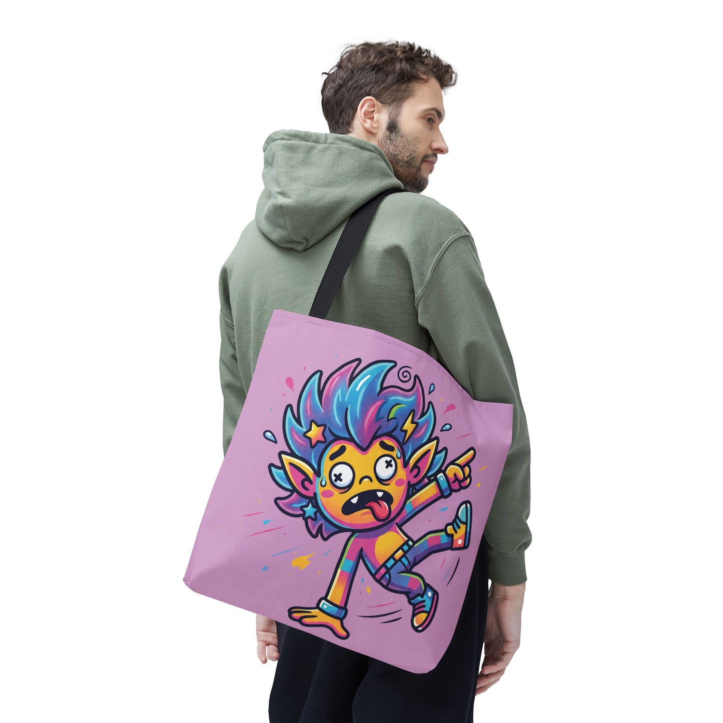 Lightning Pink Tote Bag — Cute Rainbow Cartoon Character AOP Tote
