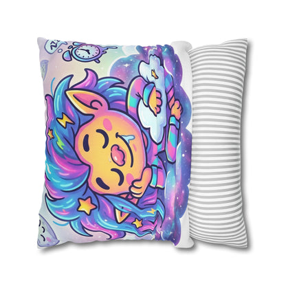Cute Dreamer Throw Pillow — Colorful Sleeping Design