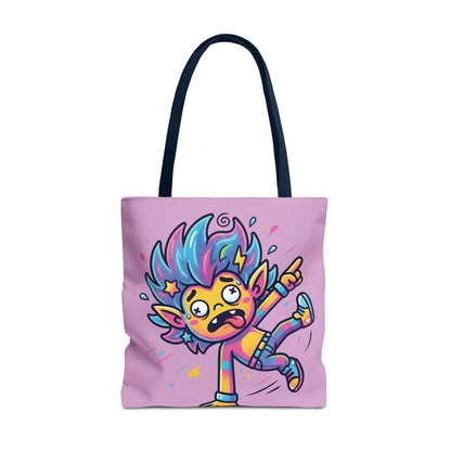 Lightning Pink Tote Bag — Cute Rainbow Cartoon Character AOP Tote