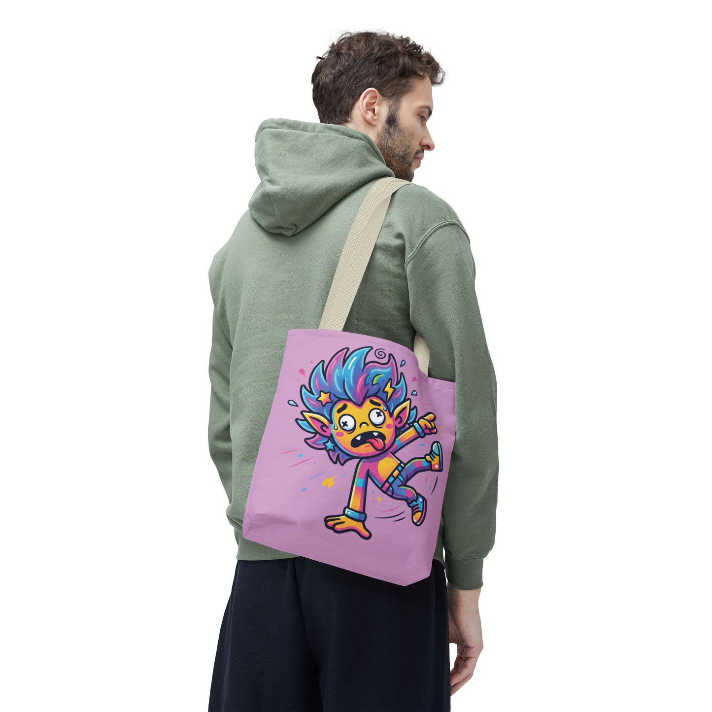 Lightning Pink Tote Bag — Cute Rainbow Cartoon Character AOP Tote