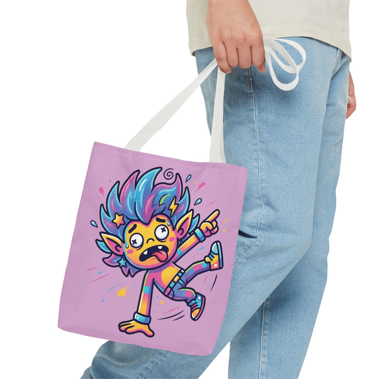 Lightning Pink Tote Bag — Cute Rainbow Cartoon Character AOP Tote