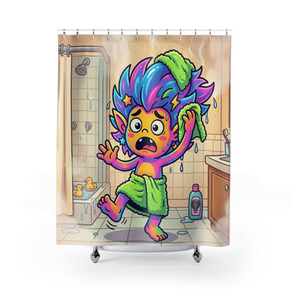 Shower Curtain — Colorful Cartoon Shower Funny Bathroom Decor