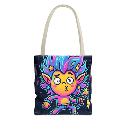 Neon Electric Tote Bag - Colorful Cartoon AOP Shoulder Bag