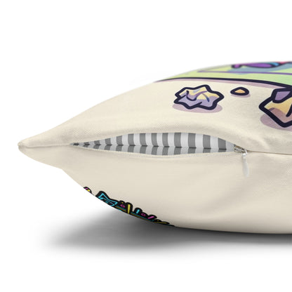 Energy-Saving Mode Decorative Pillow — Cute Tired Design
