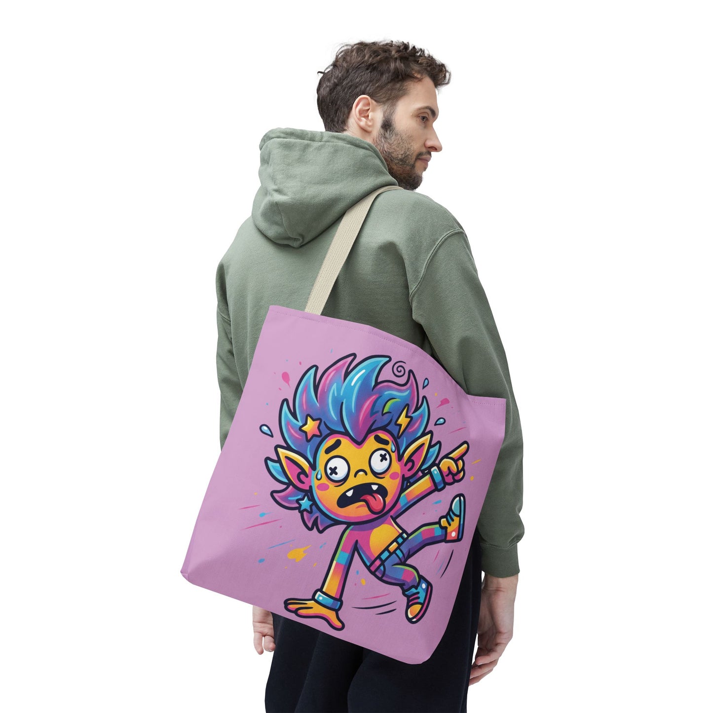 Lightning Pink Tote Bag — Cute Rainbow Cartoon Character AOP Tote