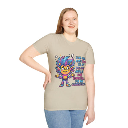 T-Shirt — "This Hair Adds 20dB to My Volume" Colorful Graphic Tee