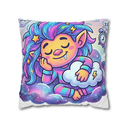 Cute Dreamer Throw Pillow — Colorful Sleeping Design