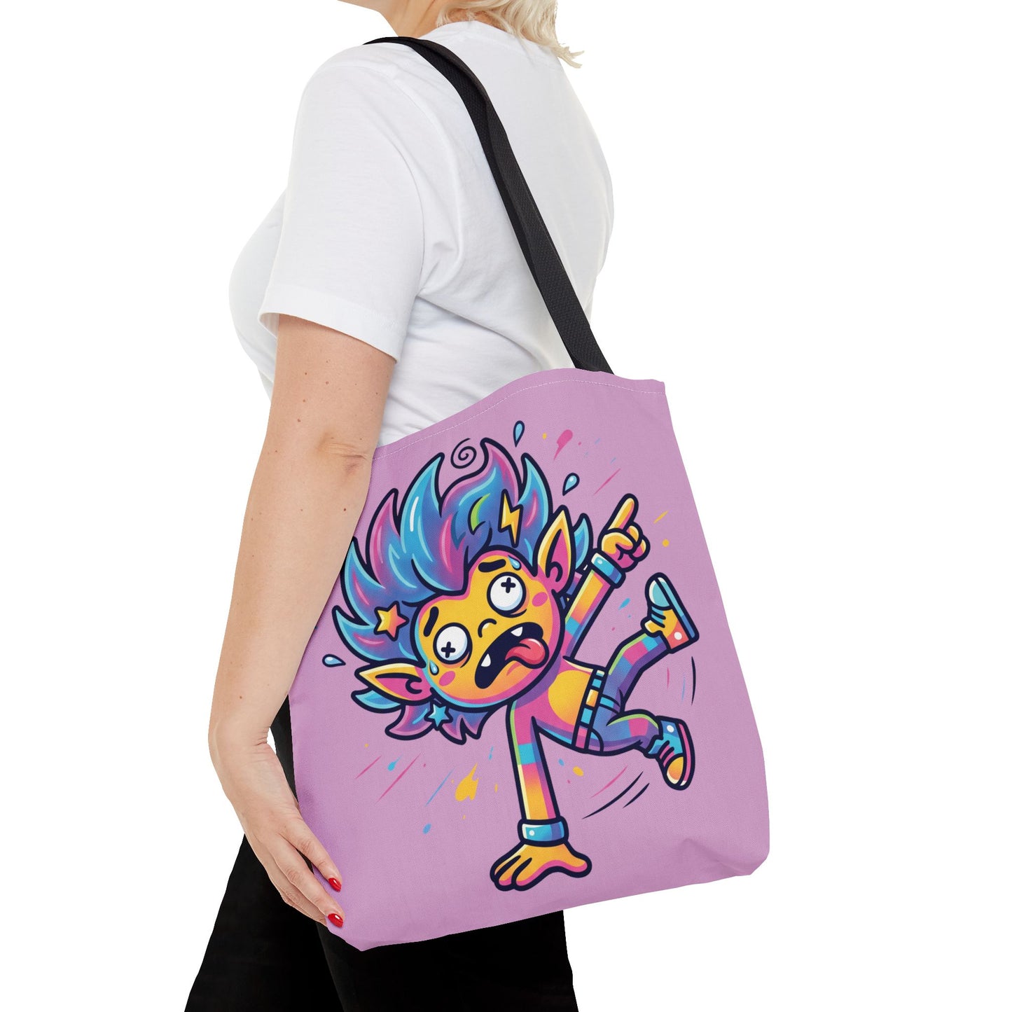 Lightning Pink Tote Bag — Cute Rainbow Cartoon Character AOP Tote